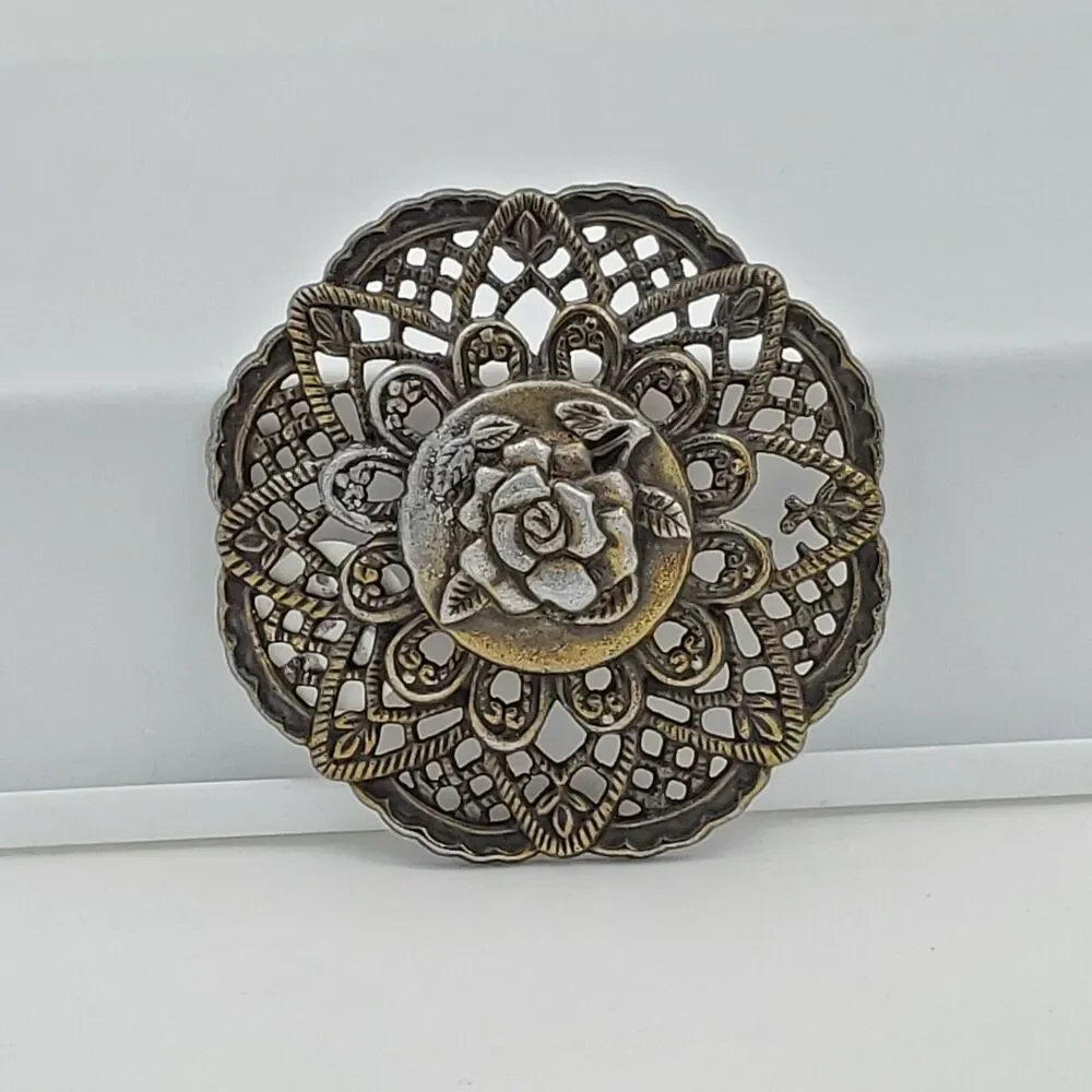 Vintage Beautiful Brass Mandala Boho Bohemian Bronze Antique Gold Belt Buckle 3